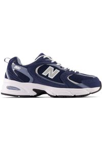 Buty unisex New Balance MR530CA – granatowe. Okazja: na co dzień. Kolor: niebieski. Materiał: skóra, syntetyk, zamsz, materiał. Szerokość cholewki: normalna. Sezon: lato