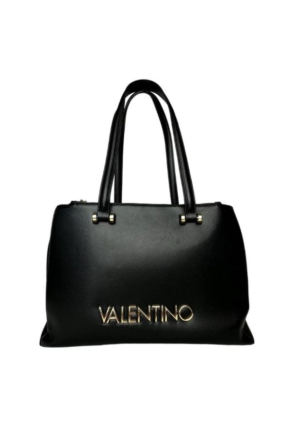 Valentino by Mario Valentino - VALENTINO Czarna shopperka Caprice Shopping. Kolor: czarny. Materiał: skórzane