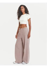 Adidas - adidas T-Shirt Ribbed JD0040 Beżowy Slim Fit. Kolor: beżowy. Materiał: bawełna #3