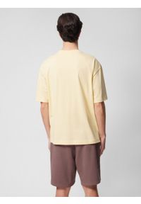 outhorn - T-shirt oversize z nadrukiem męski - żółty. Kolor: żółty. Materiał: materiał, bawełna, dzianina, prążkowany. Długość: długie. Wzór: nadruk. Sezon: wiosna #4