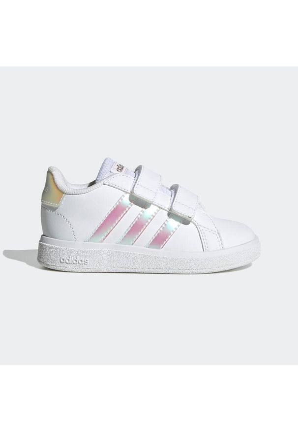 Adidas - Buty dla dzieci ADIDAS Grand Court. Zapięcie: rzepy. Materiał: kauczuk. Szerokość cholewki: normalna