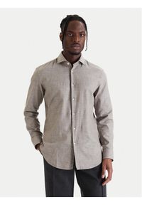 Hugo - HUGO Koszula Kason 50539775 Beżowy Slim Fit. Kolor: beżowy. Materiał: bawełna #1