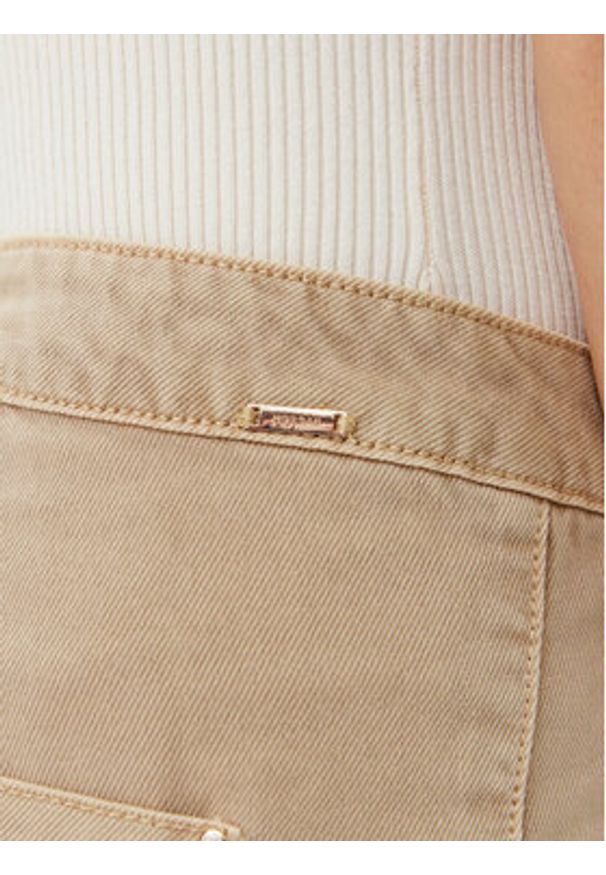Morgan Spodnie materiałowe 251-PICHAK Beżowy Wide Leg. Kolor: beżowy. Materiał: bawełna