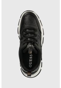 Guess sneakersy BISUN kolor czarny FL8BIU FAL12. Zapięcie: sznurówki. Kolor: czarny. Materiał: guma. Obcas: na platformie #5