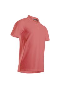 INESIS - Koszulka polo do golfa MW500 męska. Typ kołnierza: golf, polo. Kolor: różowy. Materiał: poliester, materiał, bawełna #1