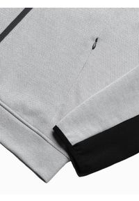 Ombre Clothing - Bluza męska rozpinana z kapturem B1159 - szara - XL. Typ kołnierza: kaptur. Kolor: szary. Materiał: poliester, bawełna #5