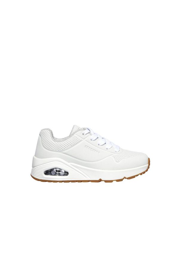 skechers - Buty na co dzień młodzieżowe SKECHERS UNO STAND ON AIR skóra. Okazja: na co dzień. Kolor: biały. Materiał: skóra. Model: Skechers Sport. Sport: turystyka piesza
