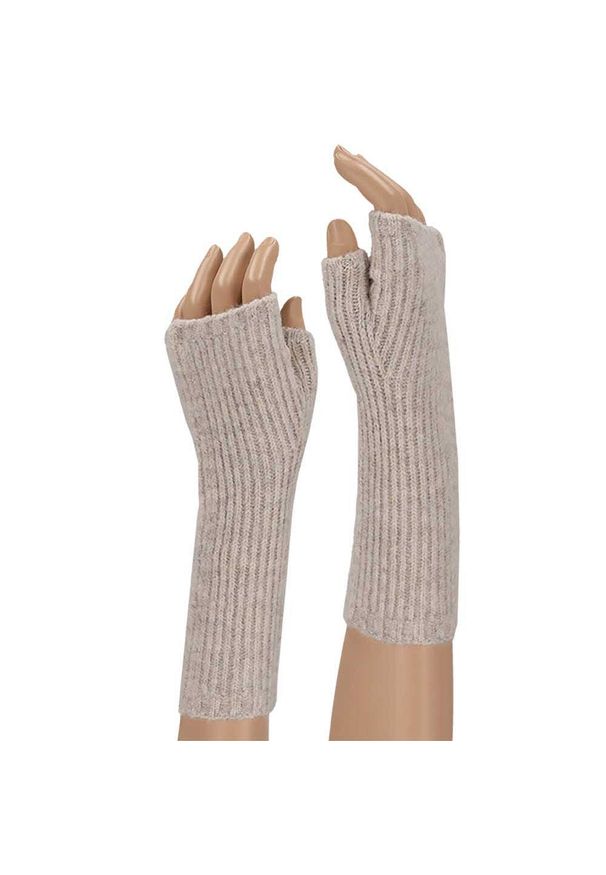 HEAT KEEPER - Długie rękawiczki bez palców dla kobiet - Moda - Woolwhite. Kolor: biały. Materiał: poliakryl. Sezon: zima. Sport: narciarstwo