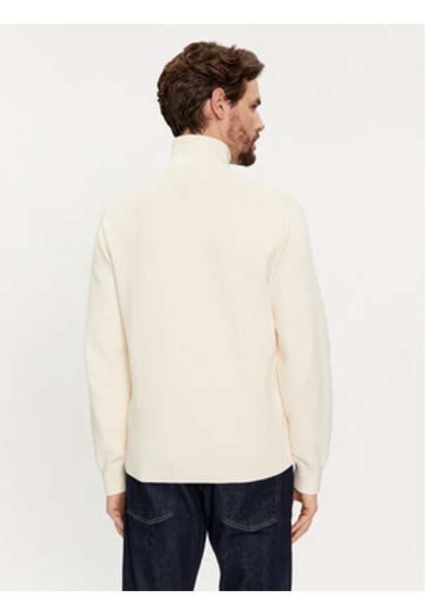TOMMY HILFIGER - Tommy Hilfiger Sweter Global Stripe MW0MW33508 Beżowy Regular Fit. Kolor: beżowy. Materiał: bawełna