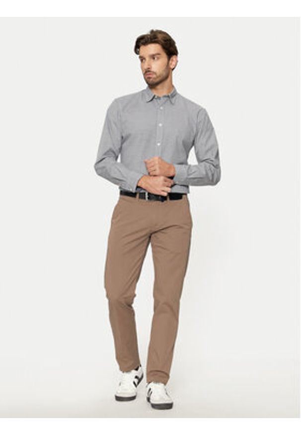 Jack & Jones - Jack&Jones Koszula Matheo 12261090 Szary Slim Fit. Kolor: szary. Materiał: syntetyk