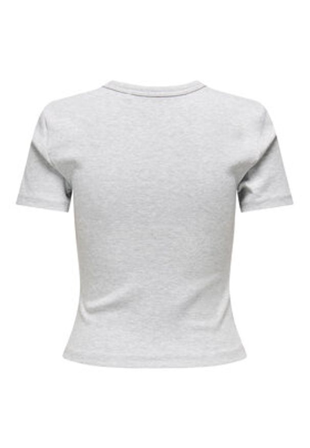 only - ONLY T-Shirt Val 15339774 Szary Slim Fit. Kolor: szary. Materiał: bawełna