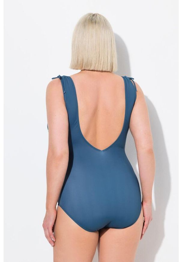 ULLA POPKEN - Damski Kostium kąpielowy dekolt w serce miękkie miseczki. Kolekcja: plus size. Kolor: niebieski, wielokolorowy, zielony. Materiał: poliester, poliamid, materiał, elastan