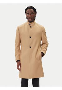 Hugo - HUGO Płaszcz wełniany Mintrax2541 50546551 Beżowy Regular Fit. Kolor: beżowy. Materiał: wełna #1