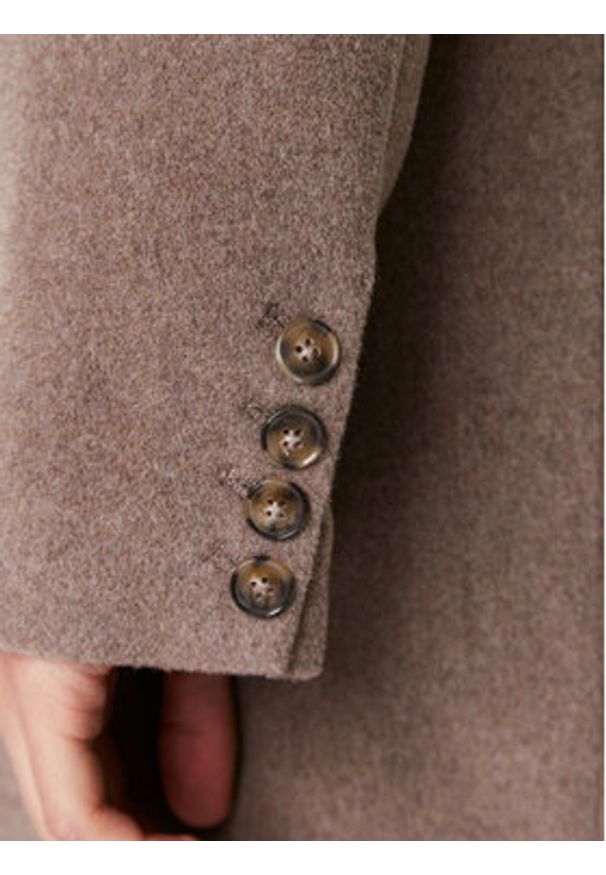 Herskind Płaszcz wełniany Wanda 4908816 Beżowy Regular Fit. Kolor: beżowy. Materiał: wełna