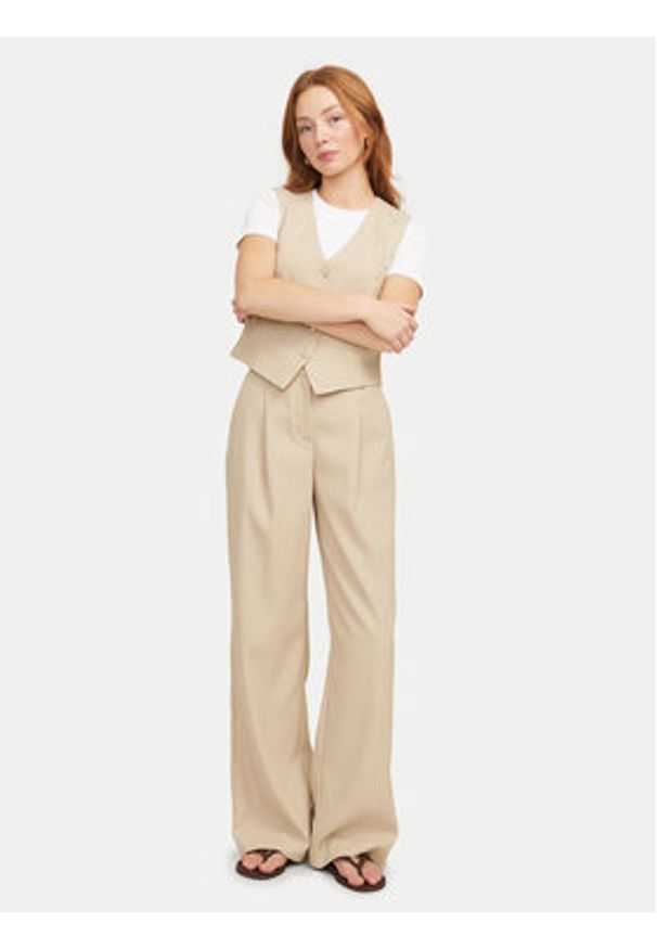 JJXX Spodnie materiałowe Ellis 12268837 Beżowy Wide Leg. Kolor: beżowy. Materiał: syntetyk