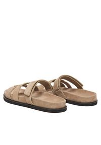 Tory Burch Klapki Ines Sport Slide 163481 Brązowy jasny. Kolor: beżowy. Materiał: zamsz, skóra. Styl: sportowy #3