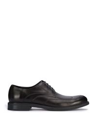 Wittchen - Męskie buty derby skórzane z płaskim szwem czarne. Okazja: do pracy, na co dzień. Kolor: czarny. Materiał: skóra. Wzór: aplikacja. Styl: casual, elegancki #1