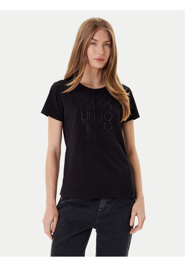 Liu Jo Sport T-Shirt TF5166 JS003 Czarny Regular Fit. Kolor: czarny. Materiał: bawełna. Styl: sportowy