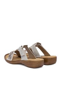 Rieker Klapki CEO-608K2-40 Srebrny. Kolor: srebrny. Materiał: skóra #5