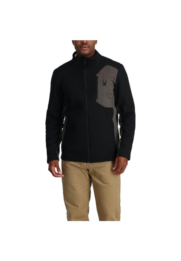 Sweter polarowy męski Spyder Bandit. Kolor: czarny. Materiał: polar. Sezon: zima. Sport: narciarstwo