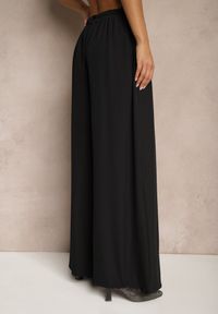 Renee - Czarne Eleganckie Spodnie Palazzo z Szerokimi Nogawkami Adivisa. Stan: podwyższony. Kolor: czarny. Styl: elegancki #3
