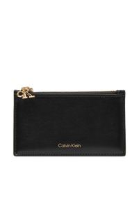 Calvin Klein Etui na karty kredytowe Ck Zip Cardcase 6Cc LV04F1076G Czarny. Kolor: czarny. Materiał: skóra