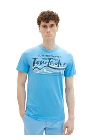 Tom Tailor T-Shirt 1036322 Błękitny Regular Fit. Kolor: niebieski. Materiał: bawełna