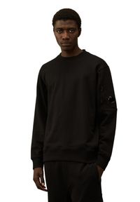 C.P. Company - C.P. COMPANY Czarna męska bluza Crew Neck, Rozmiar XXL. Okazja: na co dzień. Kolor: czarny. Materiał: bawełna. Styl: casual #3