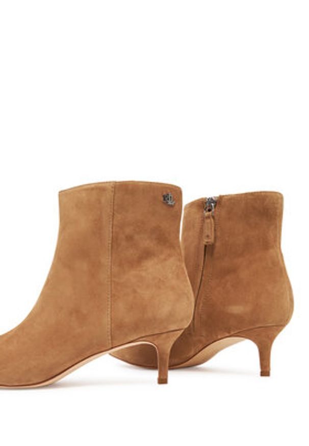 Lauren Ralph Lauren - LAUREN RALPH LAUREN Botki 802967779003 Brązowy. Kolor: brązowy. Materiał: skóra, zamsz