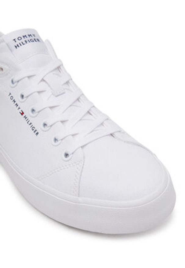 TOMMY HILFIGER - Tommy Hilfiger Tenisówki Th Hi Vulc Low Core Canvas FM0FM05396 Biały. Kolor: biały. Materiał: materiał