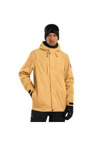 SIROKO - Kurtka snowboardowa męska W4 Graupel. Kolor: beżowy. Sezon: zima. Sport: snowboard #1