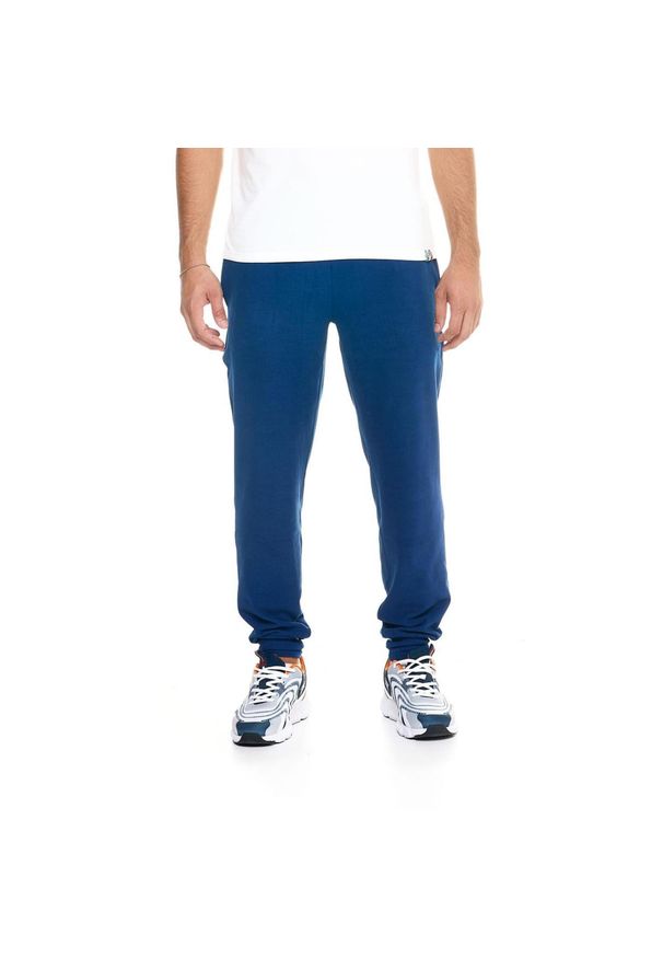LEONE 1947 APPAREL - Męskie spodnie polarowe Leone Lifestyle. Kolor: niebieski. Materiał: polar. Sport: fitness