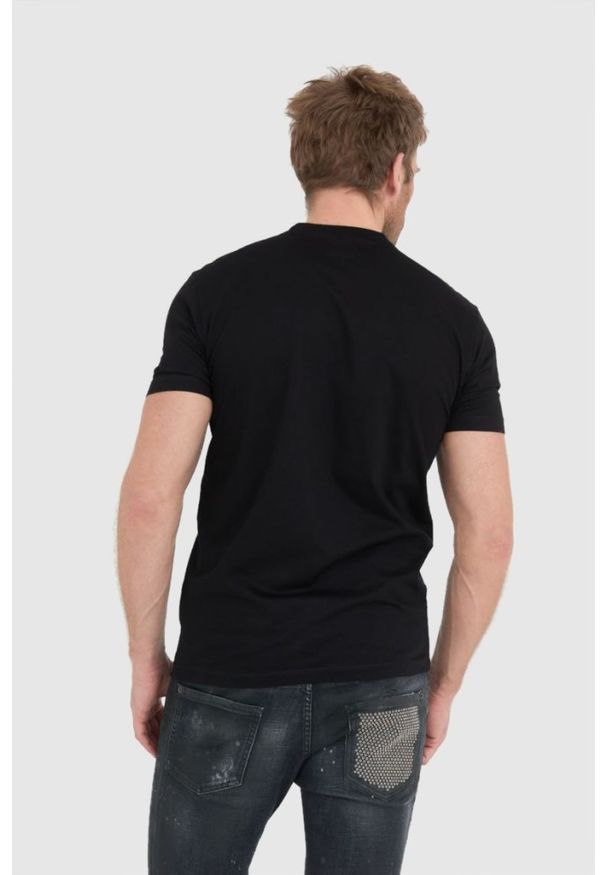 DSQUARED2 Czarny t-shirt męski ibra. Kolor: czarny