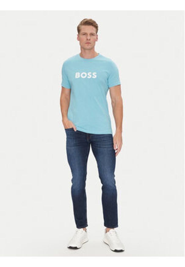 BOSS T-Shirt 50491706 Niebieski Regular Fit. Kolor: niebieski. Materiał: bawełna