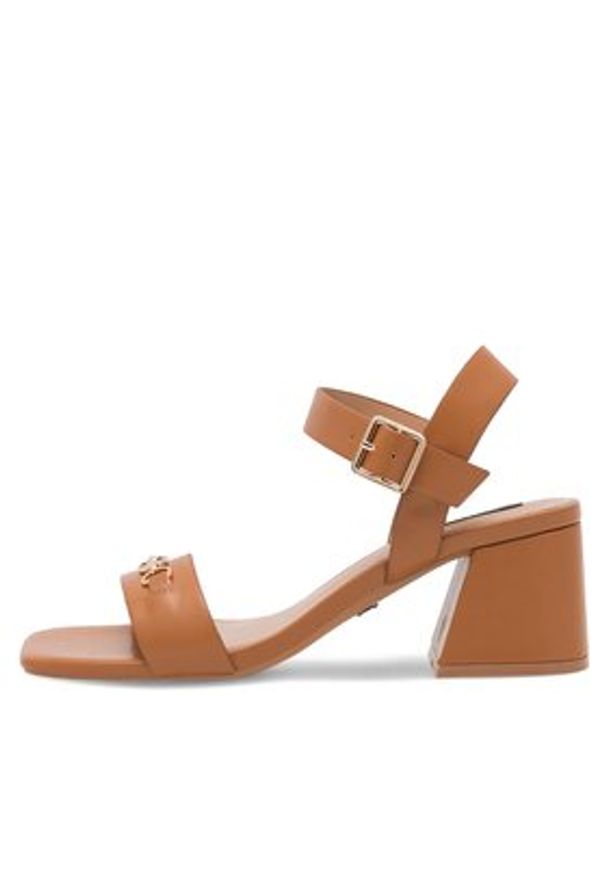 Nine West Sandały 123AL0553 Brązowy. Kolor: brązowy. Materiał: syntetyk, skóra