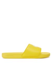 Lacoste Klapki Serve Sliders 7-49CMA0041 Żółty. Kolor: żółty. Materiał: skóra