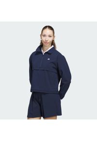 Adidas - Kurtka z krótkim suwakiem Go-to. Typ kołnierza: golf. Kolor: niebieski. Długość: krótkie. Sport: golf
