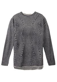 TOP SECRET - Sweter długi rękaw męski oversize we wzory. Kolor: szary. Materiał: dzianina, jeans, prążkowany. Długość rękawa: długi rękaw. Długość: długie. Sezon: zima, jesień. Styl: elegancki #9
