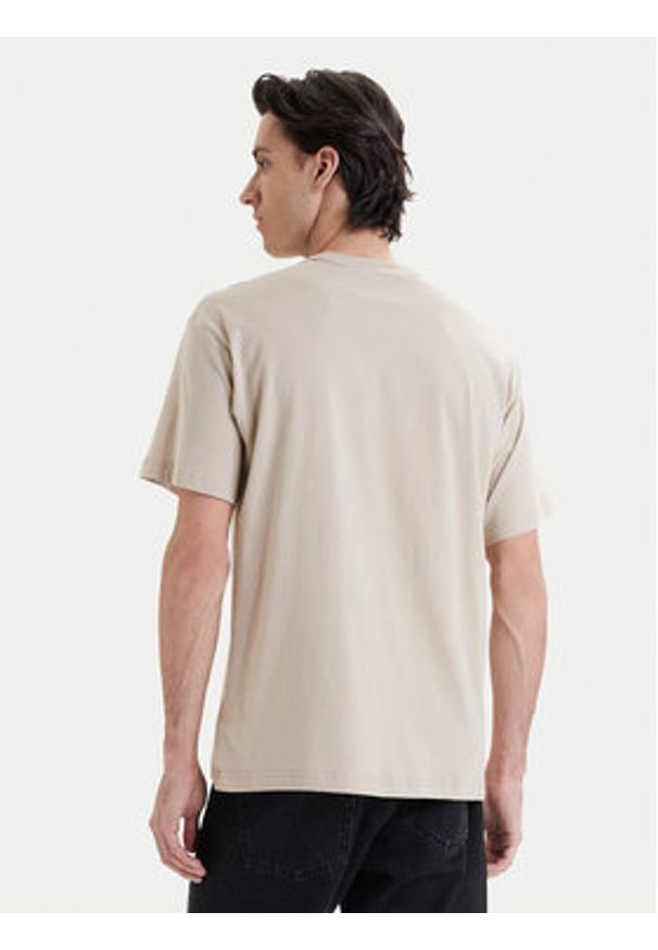 Versace Jeans Couture T-Shirt 80GAHT01 CJ00T Beżowy Regular Fit. Kolor: beżowy. Materiał: bawełna