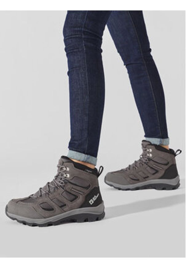 Jack Wolfskin Trekkingi Vojo 3 Texapore Mid W 4042472 Szary. Kolor: szary. Materiał: welur, skóra