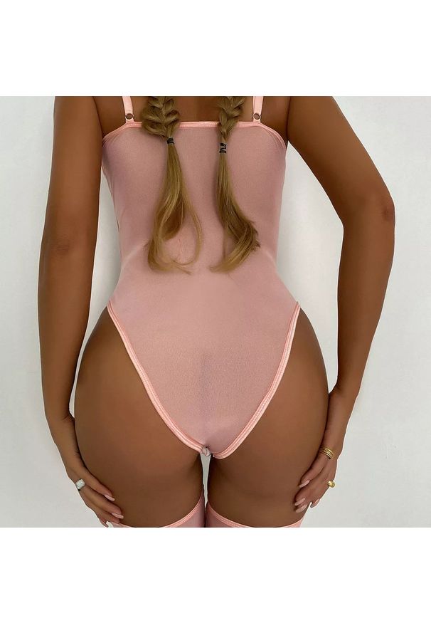 Intica - Body koronkowe damskie na specjalne okazje Jobina. Kolor: różowy. Materiał: koronka