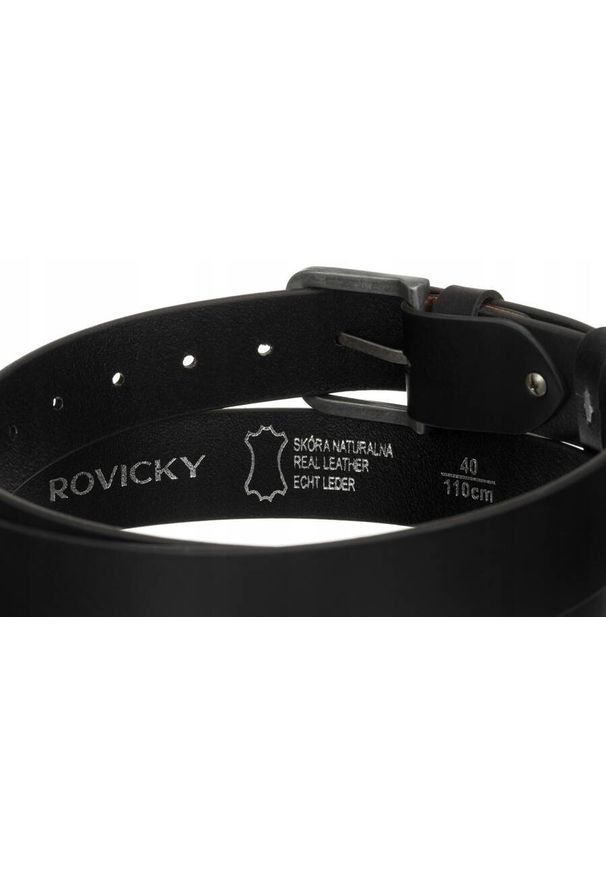 ROVICKY - Pasek skórzany Rovicky [DH] R-PS-01 czarny. Kolor: czarny. Materiał: skóra. Styl: klasyczny