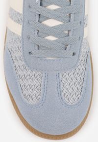 Born2be - Niebieskie Sneakersy Kultowe Tenisówki z Plecioną Strukturą Loraebelle. Nosek buta: okrągły. Zapięcie: sznurówki. Kolor: niebieski. Materiał: skóra, materiał. Obcas: na obcasie. Wysokość obcasa: niski #8