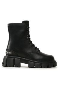 Love Moschino - LOVE MOSCHINO Trapery JA24025G1HIA0000 Czarny. Kolor: czarny. Materiał: skóra #3