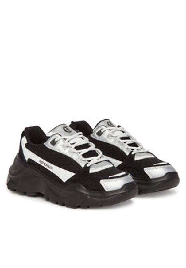Just Cavalli Sneakersy 78RA3SL3 Czarny. Kolor: czarny. Materiał: materiał