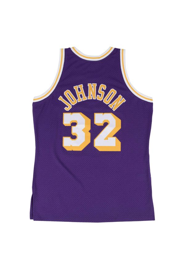 Mitchell & Ness - Koszulka Nba Los Angeles Lakers Magic Johnson. Kolor: żółty, fioletowy, wielokolorowy. Materiał: tkanina. Sport: koszykówka