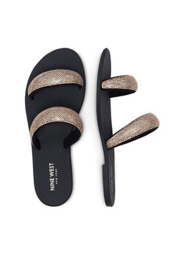 Nine West Klapki WFA2735-1 Złoty. Kolor: złoty. Materiał: materiał