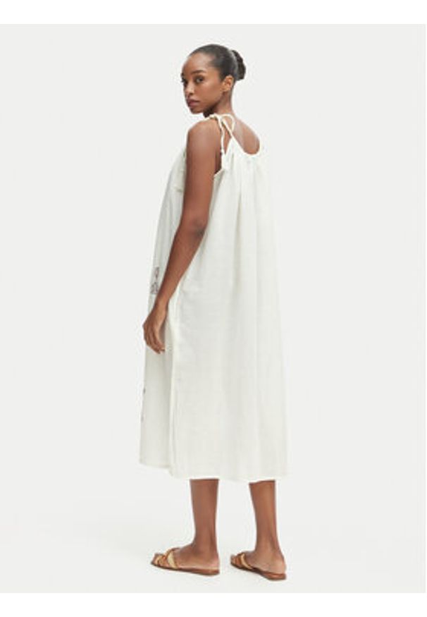 Iconique Sukienka letnia Ava IC26-017 Écru Relaxed Fit. Kolor: kremowy. Materiał: bawełna. Sezon: lato