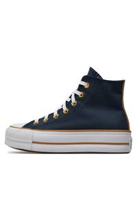 Converse Trampki Chuck Taylor All Star Lift Platform Herringbone Stripe A08860C Niebieski. Kolor: niebieski. Obcas: na platformie #5