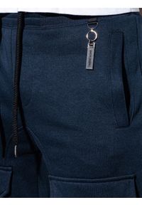 Ombre Clothing - Spodnie męskie dresowe joggery - granatowe P901 - L. Kolor: niebieski. Materiał: dresówka #3